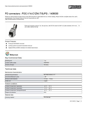 1408030 Datasheet PDF Phoenix Contact