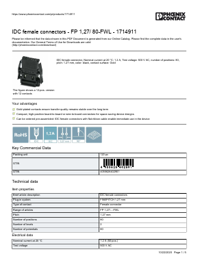 1714911 Datasheet PDF Phoenix Contact