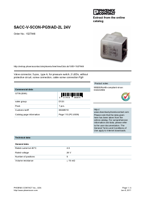 1527948 Datasheet PDF Phoenix Contact