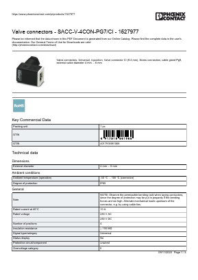 1527977 Datasheet PDF Phoenix Contact