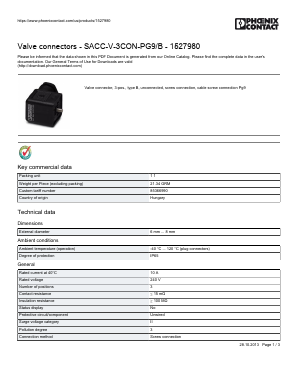 1527980 Datasheet PDF Phoenix Contact