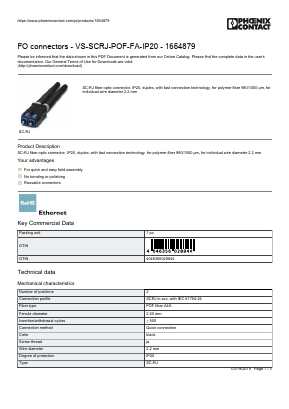 1654879 Datasheet PDF Phoenix Contact