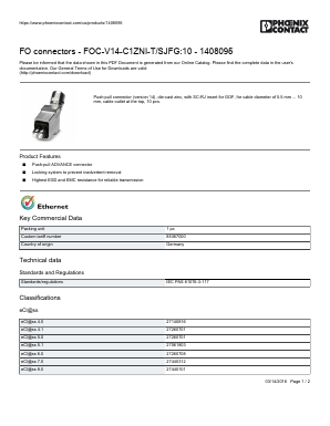 1408095 Datasheet PDF Phoenix Contact