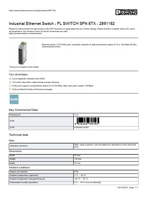 2891152 Datasheet PDF Phoenix Contact