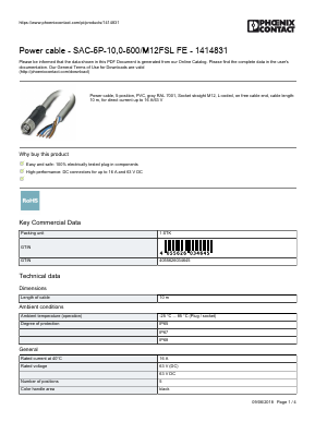 1414831 Datasheet PDF Phoenix Contact