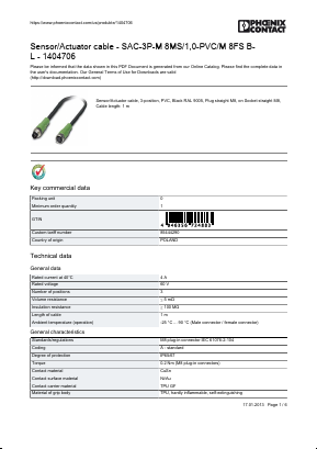 1404706 Datasheet PDF Phoenix Contact