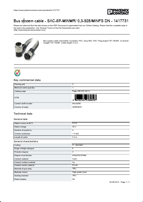 1417731 Datasheet PDF Phoenix Contact