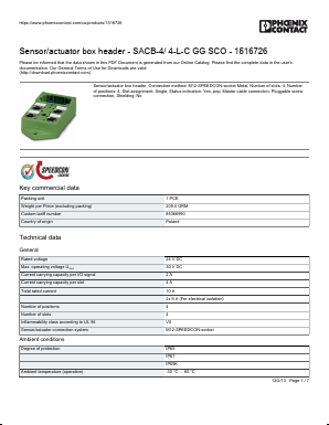 1516726 Datasheet PDF Phoenix Contact