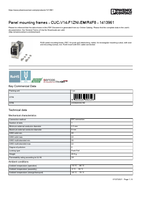 1413961 Datasheet PDF Phoenix Contact