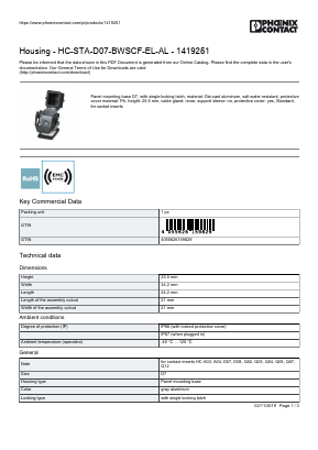 1419251 Datasheet PDF Phoenix Contact