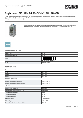 2903675 Datasheet PDF Phoenix Contact