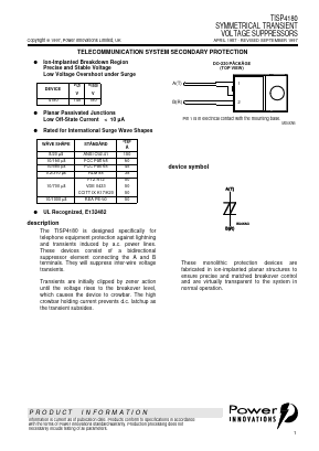 TISP4180 Datasheet PDF Power Innovations