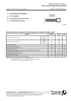 TIPP116 Datasheet PDF Power Innovations