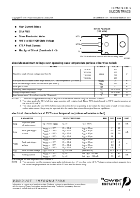 TIC263S Datasheet PDF Power Innovations