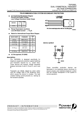 TISP2082L Datasheet PDF Power Innovations