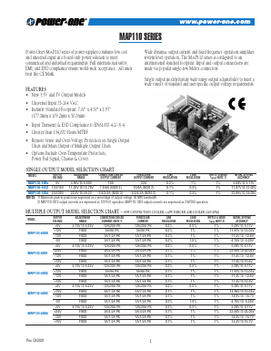 MAP110-4004 Datasheet PDF Power-One Inc.