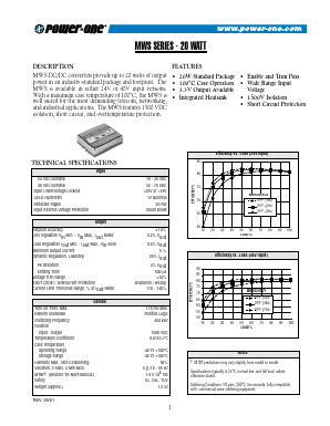 MWS020ZGY Datasheet PDF Power-One Inc.