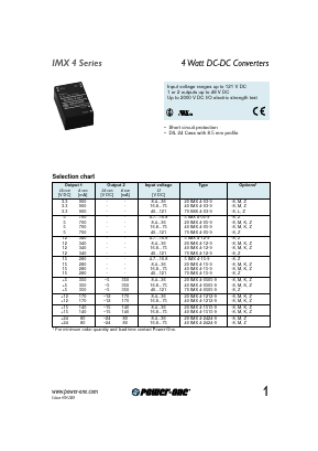 70IMX4-0505-9 Datasheet PDF Power-One Inc.