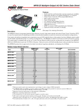 MPB125-4350G Datasheet PDF Power-One Inc.