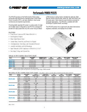 PFC375-4001 Datasheet PDF Power-One Inc.