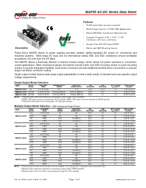 MAP55-4001 Datasheet PDF Power-One Inc.