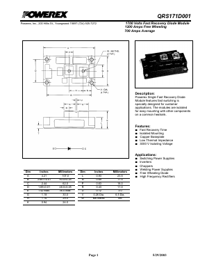 QRS171D001 Datasheet PDF Powerex