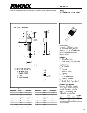 BCR6 Datasheet PDF Powerex