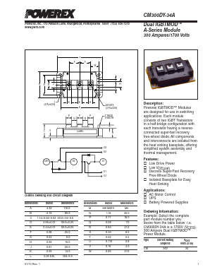 CM300DY-34A Datasheet PDF Powerex