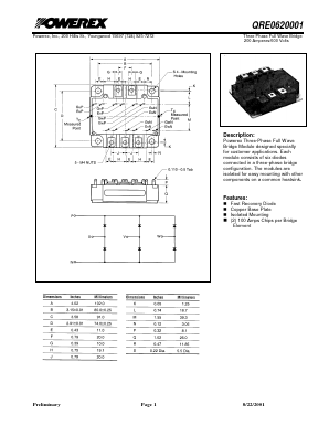 QRE0620001 Datasheet PDF Powerex