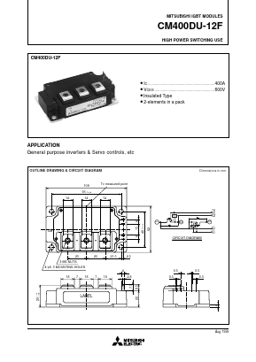 CM400DU-12F Datasheet PDF MITSUBISHI ELECTRIC 