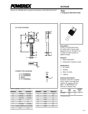 BCR5AM-8 Datasheet PDF Powerex