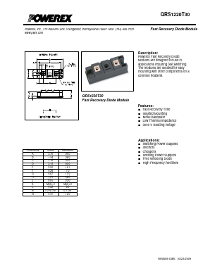 QRS1220T30 Datasheet PDF Powerex