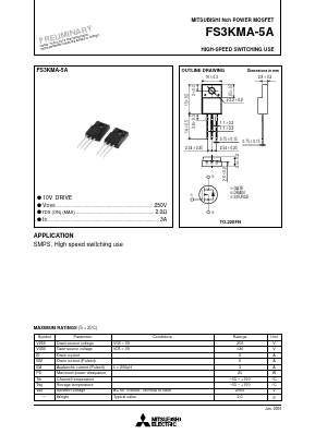 FS3KMA-5A Datasheet PDF Powerex