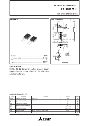 FS10KM-6 Datasheet PDF Powerex