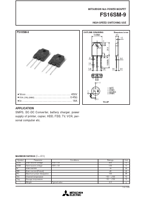 FS16SM-9 Datasheet PDF Powerex