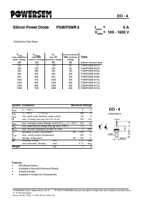 PSM6 Datasheet PDF Powersem GmbH