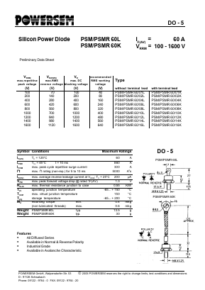 PSM60 Datasheet PDF Powersem GmbH