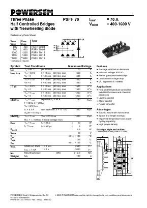 PSFH70 Datasheet PDF Powersem GmbH