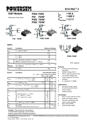 PSSI75/06 Datasheet PDF Powersem GmbH