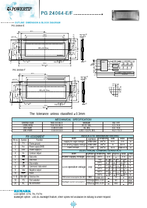 PG24064-E/F Datasheet PDF Powertip Technology