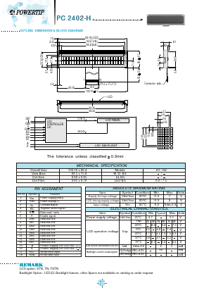 PC2402-H Datasheet PDF Powertip Technology