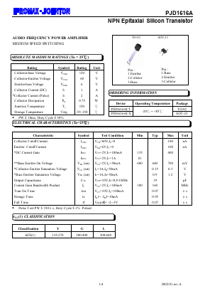 PJD1616ACX Datasheet PDF Promax Johnton