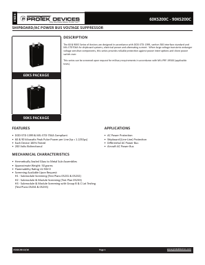 60KS200C Datasheet PDF ProTek Devices.