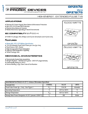 GPZ1275 Datasheet PDF ProTek Devices.
