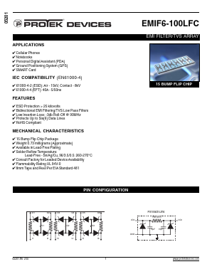 EMIF6-100LFC-T73-1 Datasheet PDF ProTek Devices.
