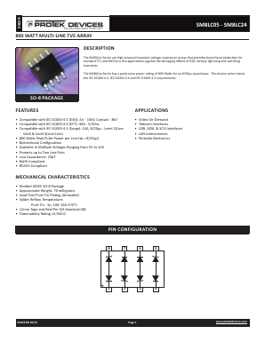 SM8LC05-T7 Datasheet PDF ProTek Devices.