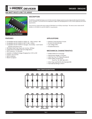 SM1615C-LF-T7 Datasheet PDF ProTek Devices.