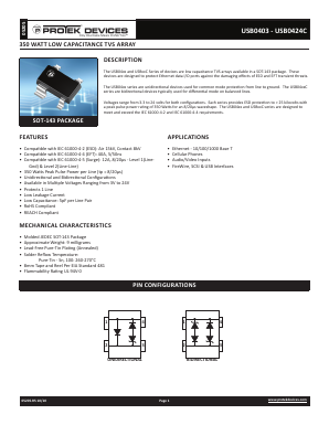 USB0408 Datasheet PDF ProTek Devices.