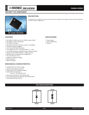 P4SMA130CA Datasheet PDF ProTek Devices.
