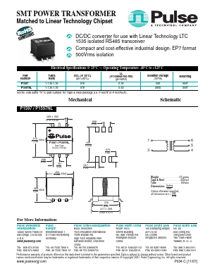 P1597 Datasheet PDF Pulse Electronics